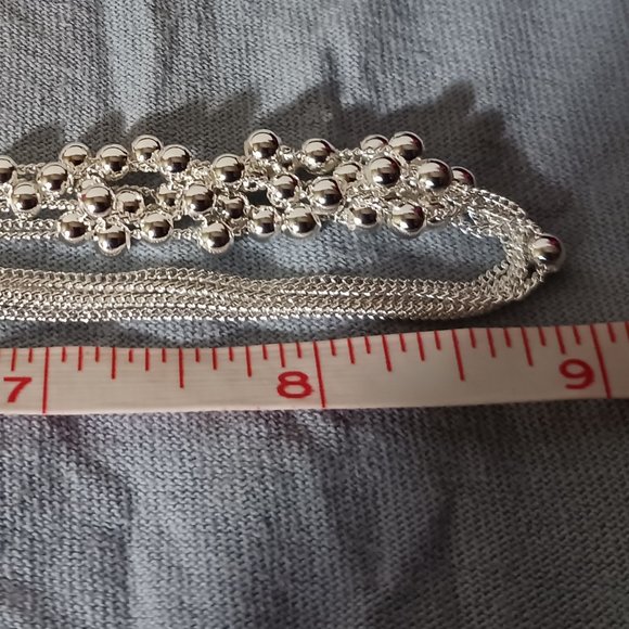 Silver Bead Ball Grapes Fashion Necklace NWOT - Picture 11 of 12